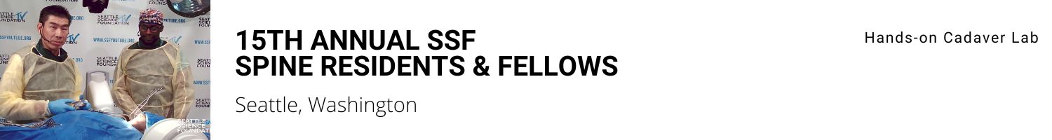 14th Annual SSF Spine Residents & Fellows Course Banner
